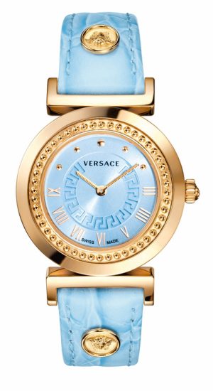 versace8 Γυναικείο ρολόι VERSACE Vanity P5Q80D115S115 με γαλάζιο δερμάτινο λουρί
