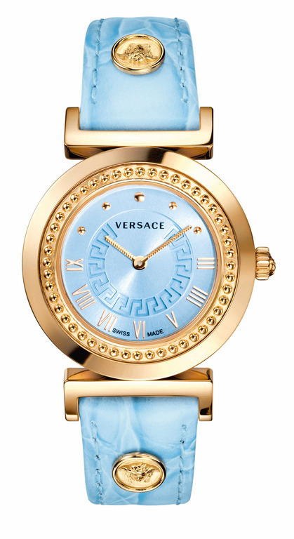 versace8 Γυναικείο ρολόι VERSACE Vanity P5Q80D115S115 με γαλάζιο δερμάτινο λουρί