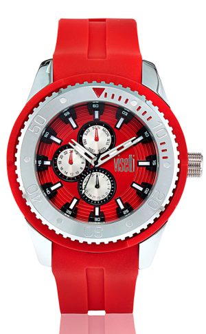 Αντρικό ρολόι VISETTI Cruiser Multi function  με κόκκινο λουρί σιλικόνης