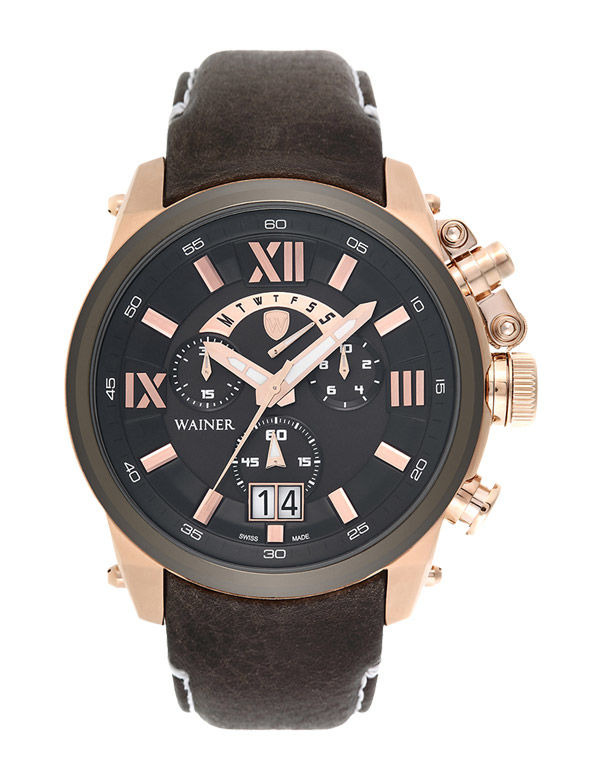 wa10990-c Αντρικό ρολόι WAINER με δερμάτινο λουρί